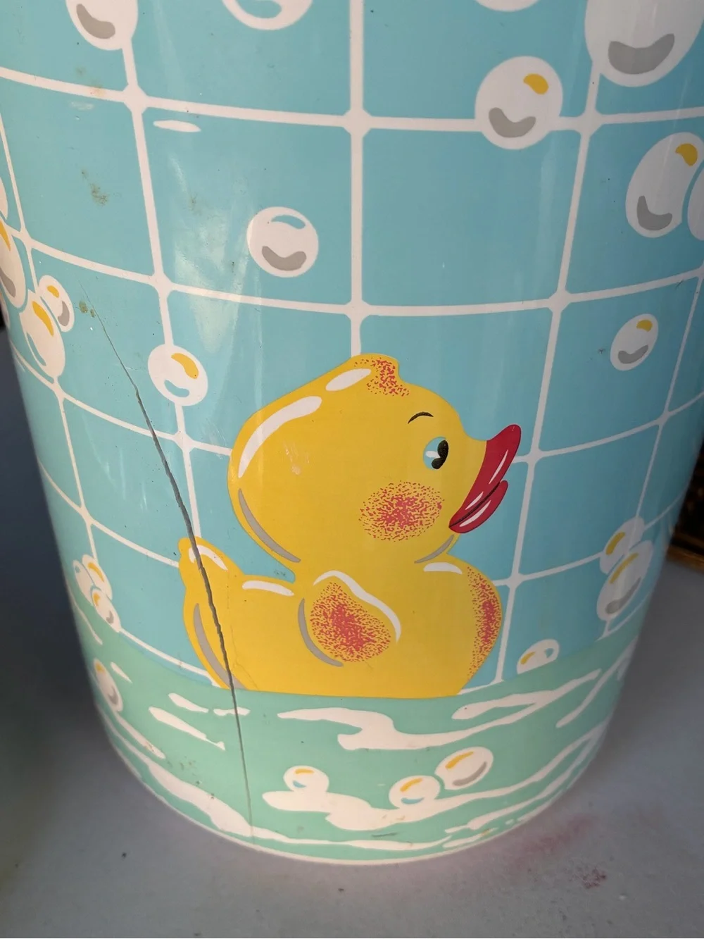 Rubber Ducky Bubbies in a tub Tile tubWaste Basket, trash can